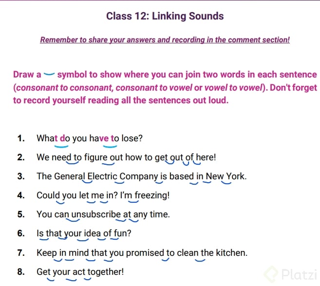 Linking Sounds Platzi